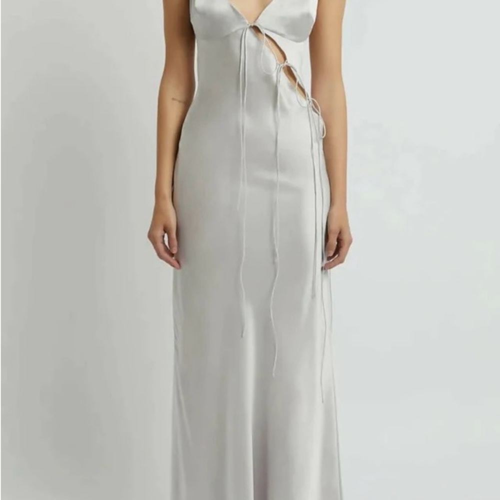 Christopher Esber silk ivory backless maxi dress